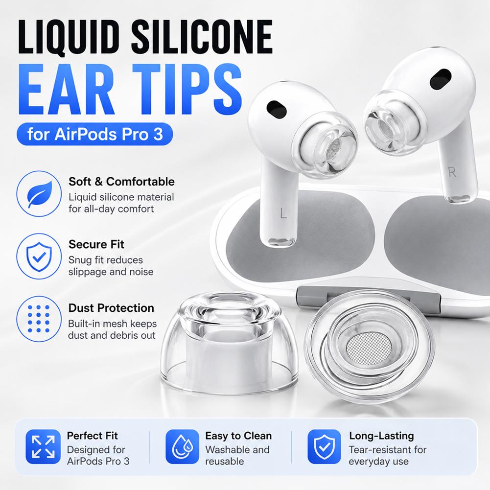 1/2/3Pairs Clear Liquid Silico - đánh giá và giá Silicone Ear Tip Replacement